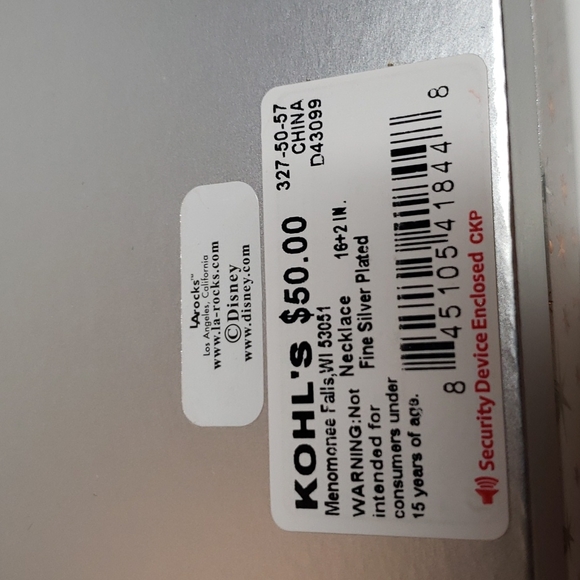 Disney's Mickey Mouse I Love Mickey Silver Cubic Zirconia Heart Necklace NWT - Picture 9 of 12